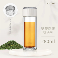 【KINYO】雙層防燙水晶玻璃杯 280ml(KIM-223)
