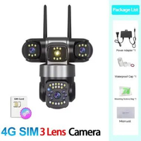 GARANSI 3 lensa CCTV V380 Pro Camera CCTV 4G SIM 18MP HD Outdoor Smart Camera PTZ Bidirectional voic