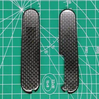 1 Pair Custom Made Hand Made Carbon Fiber Handle Scales With Cut-Out for 91mm Victorinox Swiss Army Knife