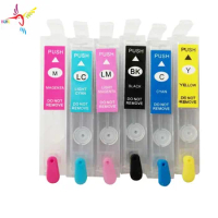 6 Colors/Set T0821-T0826 Refillable Ink Cartridge With Permanent Chip For Epson R390/R270/R290/R295/RX590/RX615/RX610/RX690
