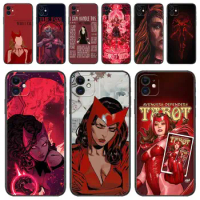 Marvel Scarlet Witch Luxury Phone Case For Apple IPhone 13 12 11 14 15 Pro Max Mini SE XR X XS Max 6S 8 7 plus Black TPU Cover