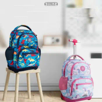 School Rolling Backpack for boys Kids Rolling Bag for girls School Trolley bags with wheels Travel Rolling luggage Bag