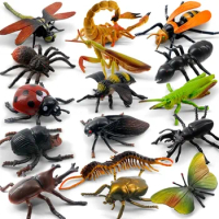 Simulation insects Mantis stag beetle spiders Scorpion centipede Tarantula animal model Figurine Decoration Figure Gift For Kids