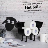 美式綿羊造型廚房紙巾架浴室廁所紙巾毛巾壁掛桌面收納架擺件鐵藝