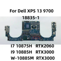 18835-1 For Dell XPS 13 9700 5750 Laptop Motherboard with I7-10875H I9-10885H W-10885M CPU RTX2060 3000 GPU 100% Fully Tested