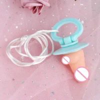 Funny Tiny Penis Shaped Baby Pacifier Bachelor Hen Party Gags Sexy Cosplay Prop Toys Adult Fun Jokes Favors for Masquerade Ball