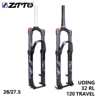 ZTTO UDING MTB Bike 120mm Air Fork Suspension Lock Straight Tapered Thru Axle QR Quick Release 32 RL 26 27.5 Inch Front Fork