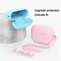 Liquid Silicone Case Cover For Apple Airpods Pro 2 Earphone Case With Lanyard Anti-lost Coque For AirPods Pro2 Protective Sleeve