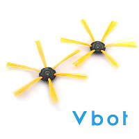 Vbot i6/R8/M270掃地機器人原廠專用 二代增效彈性刷毛 黃彩刷頭(4入)