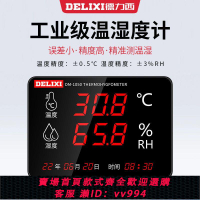 {公司貨 最低價}德力西溫濕度計高精度工業級倉庫專用室內溫濕度電子大屏時間顯示