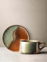 日式陶瓷咖啡杯帶碟套裝單品咖啡杯家用手工仿柴燒咖啡杯下午茶杯 全館免運