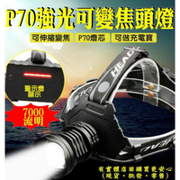 預購))柚柚的店【P70強光變焦頭燈+USB線單賣27131-137】7000流明強光魚眼 手電筒 工作燈 頭燈