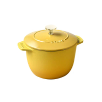 【法國Staub】琺瑯鑄鐵飯鍋16cm-檸檬黃(德國雙人牌集團官方直營)