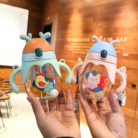 Botol Minum Anak Sedotan Lucu Botol Minum Bayi Training Cup Baby Botol Minum Karakter Anti Tumpah Vi