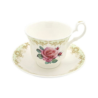 英國 Roy kirkham 古典玫瑰系列 - 230ml花茶杯盤組(蘋果粉綠)