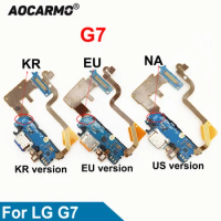 Aocarmo For LG G7 G710 Type C USB Charger Dock Charging Port Connector Bottom Mic Microphone Circuit Board Flex Cable