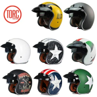 Torc 3/4 open face vintage scotter jet motorcycle helmet motocross capacete cascos moto retro casque casco para motocross vespa