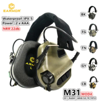 EARMOR Tactical Headset MOD4 New Headband Shooting Noise Clearance Hearing Protector Headphones NRR 22db