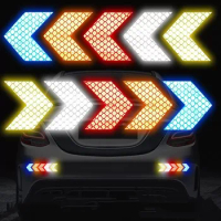 12Pcs/ Set Car Reflective Sticker Decals Arrow Shape Rear Bumper Sticker for Car Warning Tapes Night Safe Accesorios Para Coche