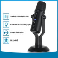 NULIER USB Desktop Microphone Condenser MIC Professional Recording Stand Microphone PC for Computer Laptop