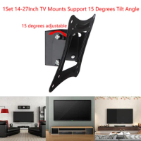 1Set 14-27Inch TV Mounts LCD LED Monitor Wall Mount Bracket Fixed Flat Panel TV Frame Support 15 Degrees Tilt Angle w/Screw