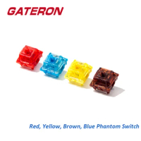 GATERON Phantom Switch Pre-lubed Click Tactile Linear 3 Pin RGB SMD Hot Swap Red Yellow Blue Brown Gaming Mechanical Keyboard