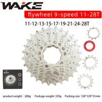 Wake Mountain Bike Freewheel Cassette 9 Speed 28T Sprocket Freewheel 9s for Cycling MTB Folding Road Bicycle Accessories