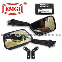 KACA SPION VESPA PX-150 PX150 + PLAT KACA CEMBUNG ORI EMGI SEPASANG