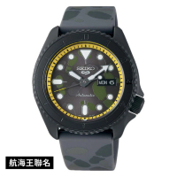 【SEIKO 精工】5 Sports X ONE PIECE航海王 限量聯名款 黑腳香吉士機械腕錶42.5mm(SRPH69K1/4R36-11Z0Y)