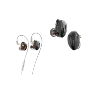 NAKAMICHI MV300 可插線 3.5mm + Type-C 耳機 HIFI 低音 可拆卸運動耳機 黑色 (V277) 