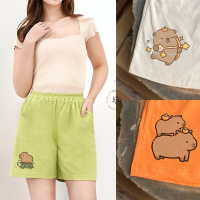 Theeve Celana Pendek Wanita Kantong Binatang Capybara I Celana Short Pants Style Korea Murah untuk S