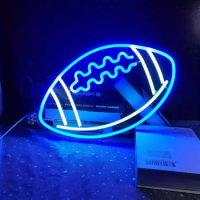 American Football Neon Sign, Football Shape Neon Sign, For Wall Decoration Neon Light, LED Light Up Neon Sign, For Bedroom Rugby