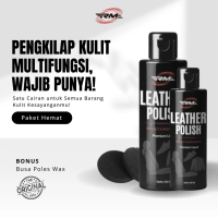 Paket Hemat RM Leather Polish Semir Perawatan Jok Kulit Jaket Tas Sepatu 60ml+100ml Bonus Spons Wax