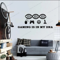 DNA Art Gamepads Video Games Stickers for Boys Bedroom Wall Decoration Removable Gamer Quote Vinyl Wall Decal Gaming CX1486