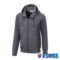 K-SWISS  Hoodie W/Fur Jacket刷毛連帽外套-男-灰