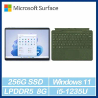 附特製專業鍵盤蓋 - 森林綠 ★【Microsoft 微軟】Surface Pro9 - 寶石藍(QEZ-00050)