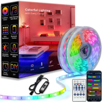 LED Strip Luminous Lights Ring Light RGB Flash Magic Color Bluetooth Ontroller TV Screen Desktop Atmosphere Decorate Fita Lamp