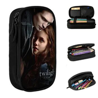 The Twilight Saga Breaking Dawn Pencil Cases Edward Bella Vampire Pen Holder Bags for Student Students School Zipper Pencil Box