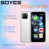 SOYES XS11 Supper Mini Smartphone WCDMA 3G Network 1+8GB Quad Core Android Mobile Cell Phone 1000mAh Google Play Wifi Celulars