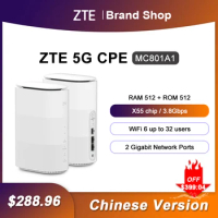 New Chinese Version ZTE MC801A1 CPE 5G Router Wifi 6 SDX55 NSA+SA N7/28/41/77/78 WiFi Modem Router 4g/5g WiFi Router Sim Card