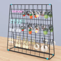 1Set Metal grid iron wire mesh supermarket shelf display rack kindergarten artwork jewelry Photo rack decoration grid footbase