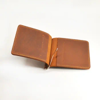 Handmade Genuine Leather Mens Money Clip Wallet with Card Holder Money Holder Wallet Vintage Mens Wallet Clip Bill Holder
