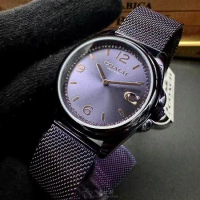 COACH36mm圓形紫色精鋼錶殼紫色錶盤米蘭紫色錶帶款CH00179