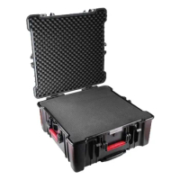 Hard Trolley Plastic Case with Pluckable Foam Waterproof Hardshell Dry Box for Camera Drone Telescopes