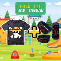 Kaos Anak - Bajak Laut Topi Jerami One Piece Gratis Jam Tangan!! - One Piece - Kaos Anak One Piece- 