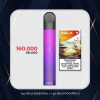 RELX Bundle Essential Neon Purple Device and Pod (Isi 1 Pod) Iced Tea