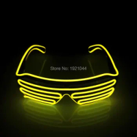 New 100pcs EL Wire Fashion LED Lighting flashing Shutter Shaped Glasses for Costume Dance Festival Party Decoration