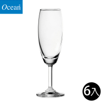 【Ocean】香檳杯 190ml 6入組 Classic系列(香檳杯 氣泡酒杯 玻璃杯 高腳杯)