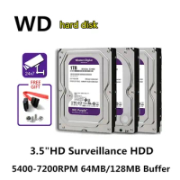 WD Purple 4TB Surveillance Internal Hard Drive Disk 3.5" 64M Cache SATA III 6Gb/s 1TB 2TB 4T 6T HDD HD Harddisk for CCTV DVR NVR