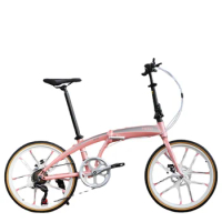 HITO-Folding Bicycle for Men and Women, Ultra Light Carrying, Aluminum Alloy, Variable Speed, 20 ", 22", Adult Bicycle